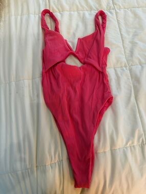 l*space Hot Pink Ribbed One-Piece Swimsuit